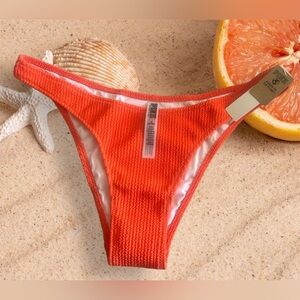 Victoria’s Secret Pink Bikini Bottom Size M In Bright Tomato Color NWT